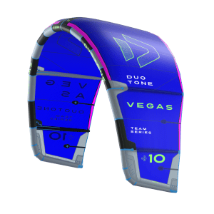 Vegas - Duotone Vegas Team Series LEI kite 10m in electric blue, magenta and lime green