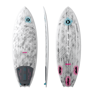 Volt D/LAB - Duotone Volt D/LAB wave kiteboard quad fin strapless in white and grey